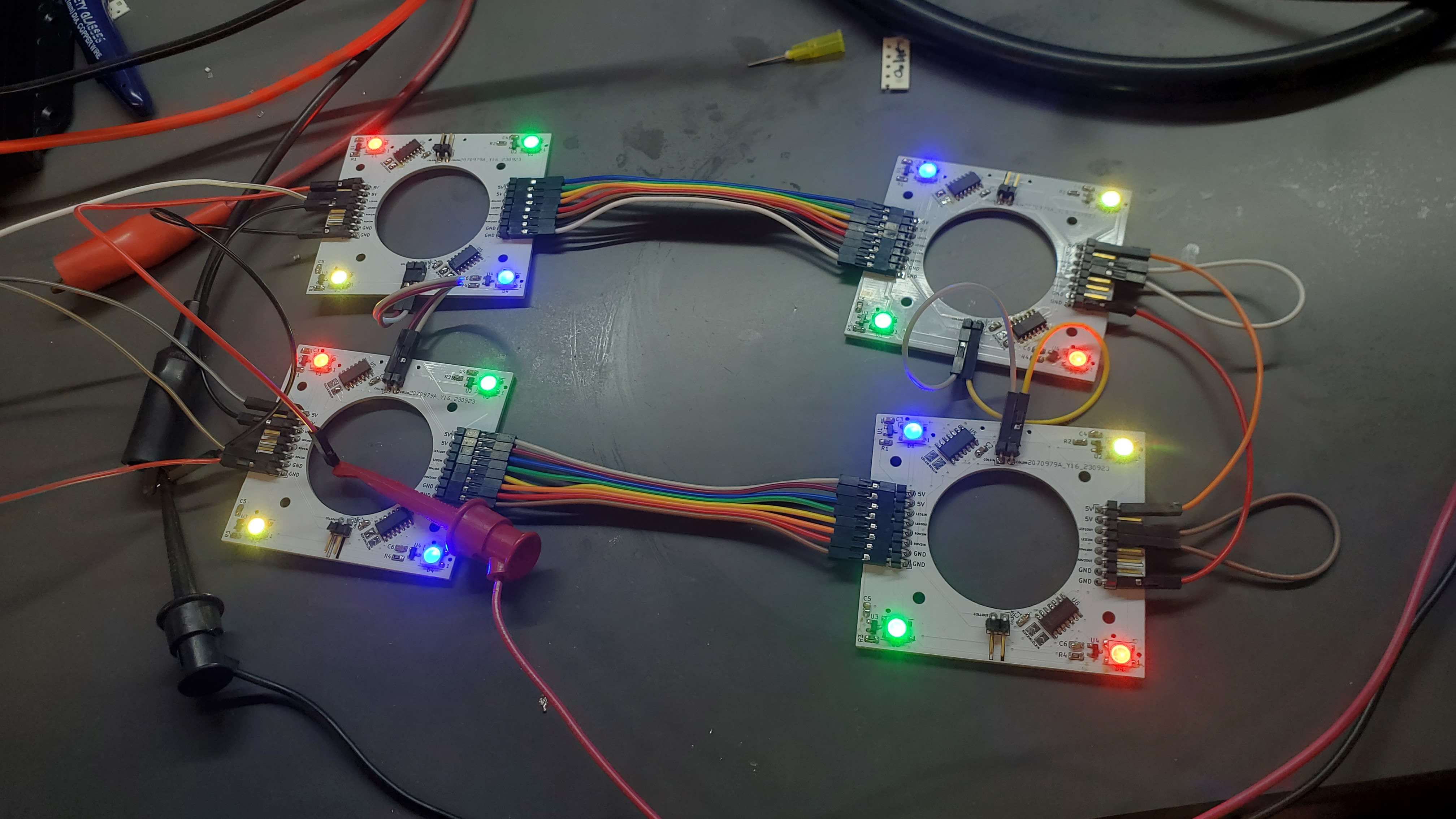 a bunch of sensor boards connected together