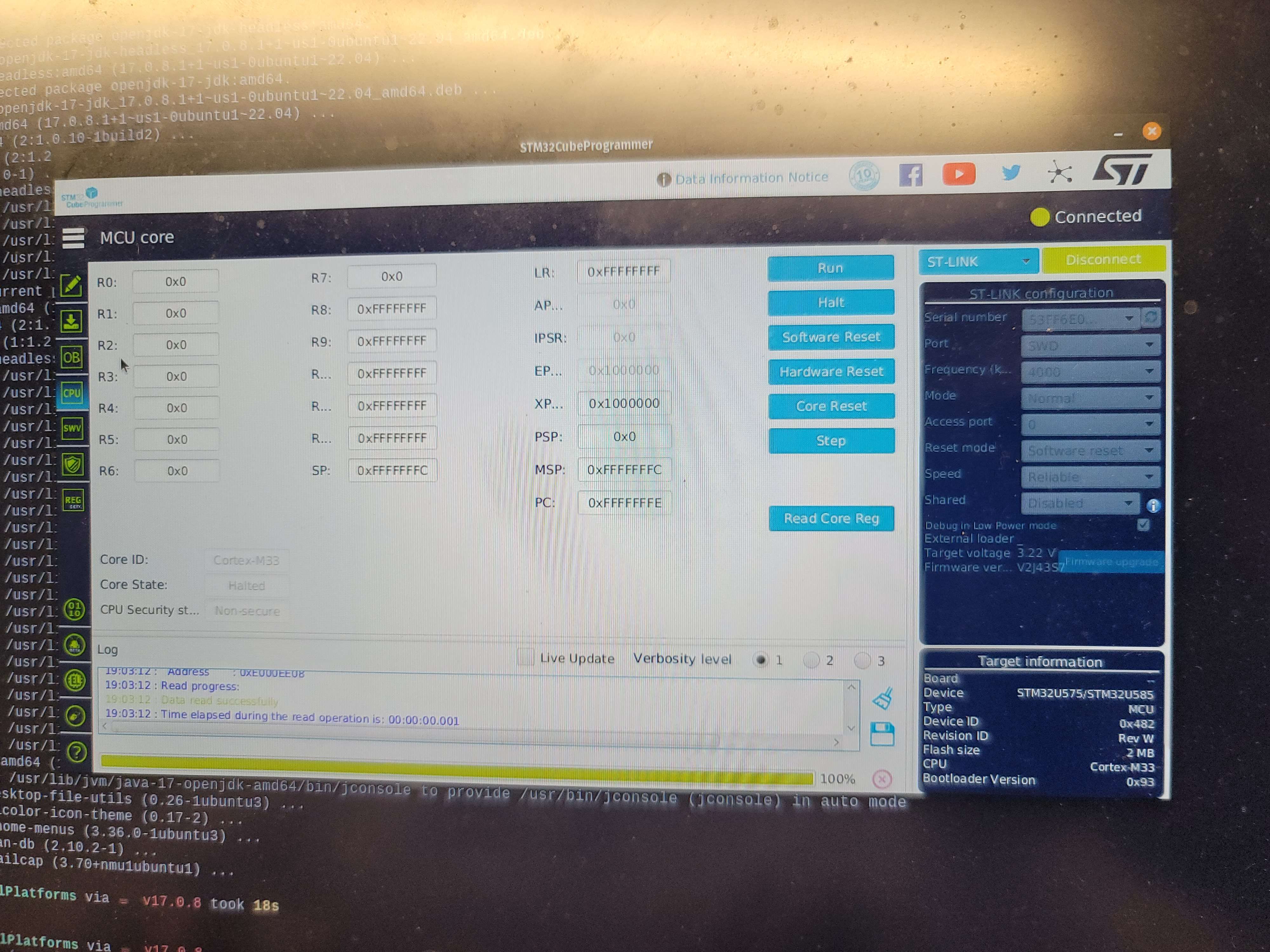 connecting stm32 with cube programmer